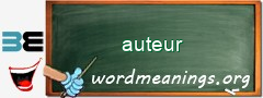 WordMeaning blackboard for auteur